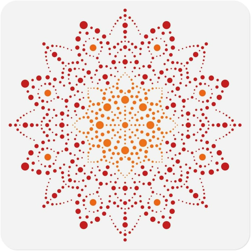 Home Textiles Products - Dot Mandala Stencil Template 11.8 x