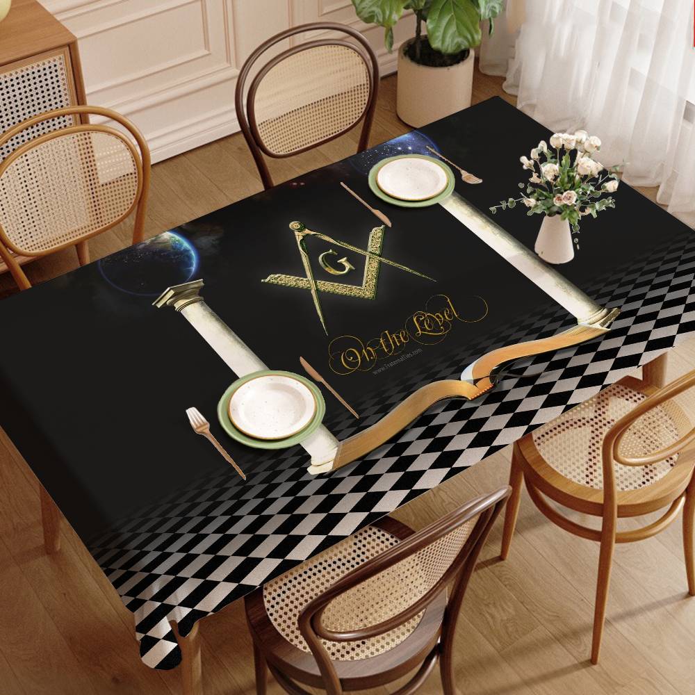 Home Textiles Today Logo - Masonic Lodge Freemasonry Logo Tablecloth Home