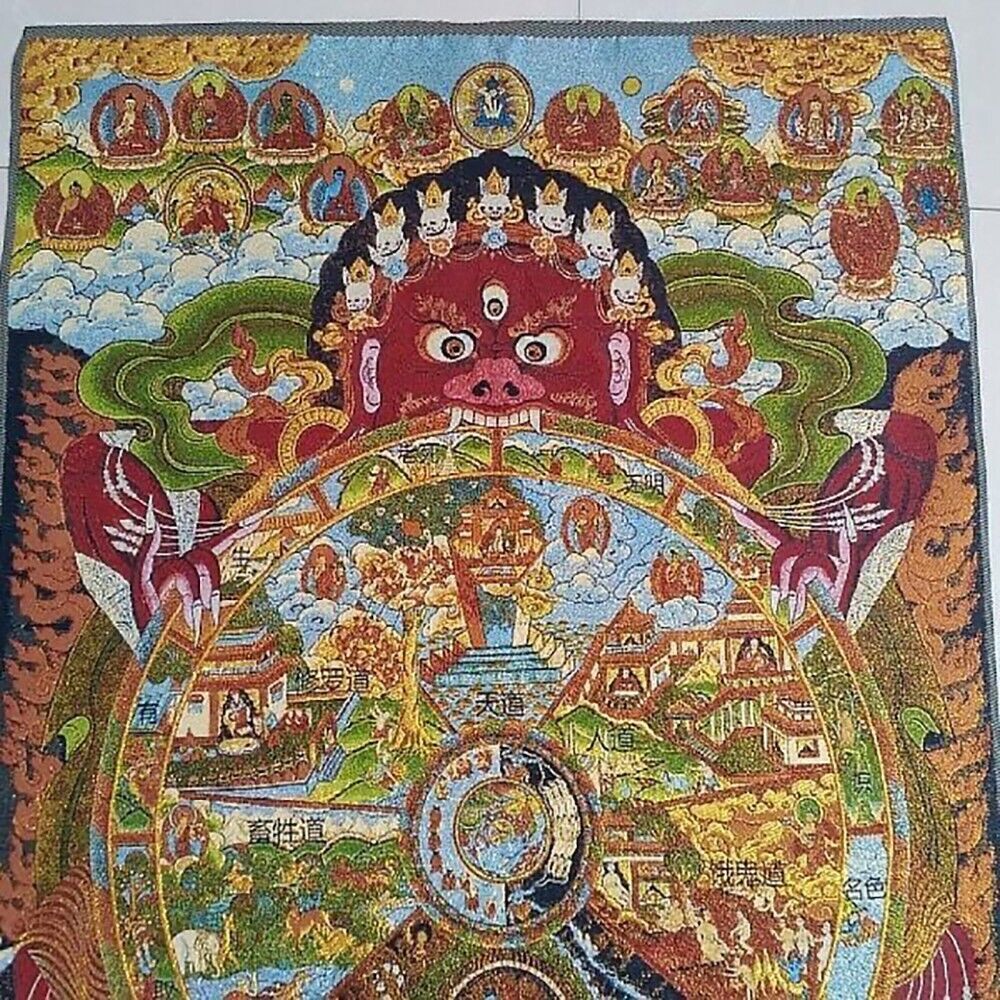 Buddhist Guardian Silk Paintin - Home Textiles China recension och pris