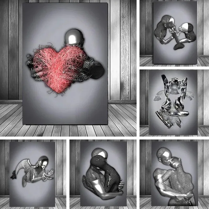 Metal Figure Statue Art Canvas - Home Textiles Products recension och pris